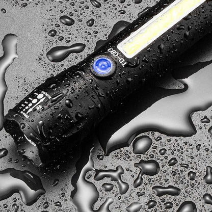 Ліхтарик ручний 2в1 з акумулятором та USB зарядкою BL-C63 / Тактичний ліхтар зі світлодіодною панеллю
