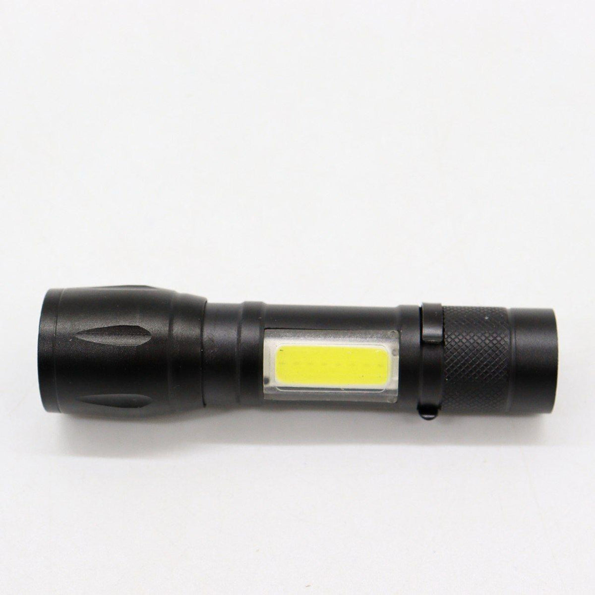 Акумуляторний ручний ліхтар із USB, бічним світлом та ZOOM HB-513-XPE + COB, Чорний / Тактичний ліхтарик з кейсом