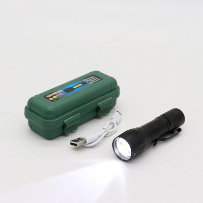 Акумуляторний ручний ліхтар із USB, бічним світлом та ZOOM HB-513-XPE + COB, Чорний / Тактичний ліхтарик з кейсом