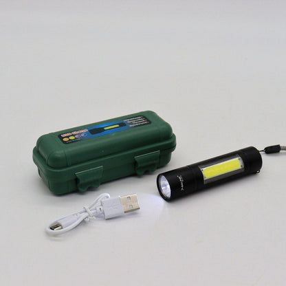 Ручний ліхтарик кишеньковий із USB зарядкою, BL-1501, Чорний / Акумуляторний тактичний ліхтар із кейсом