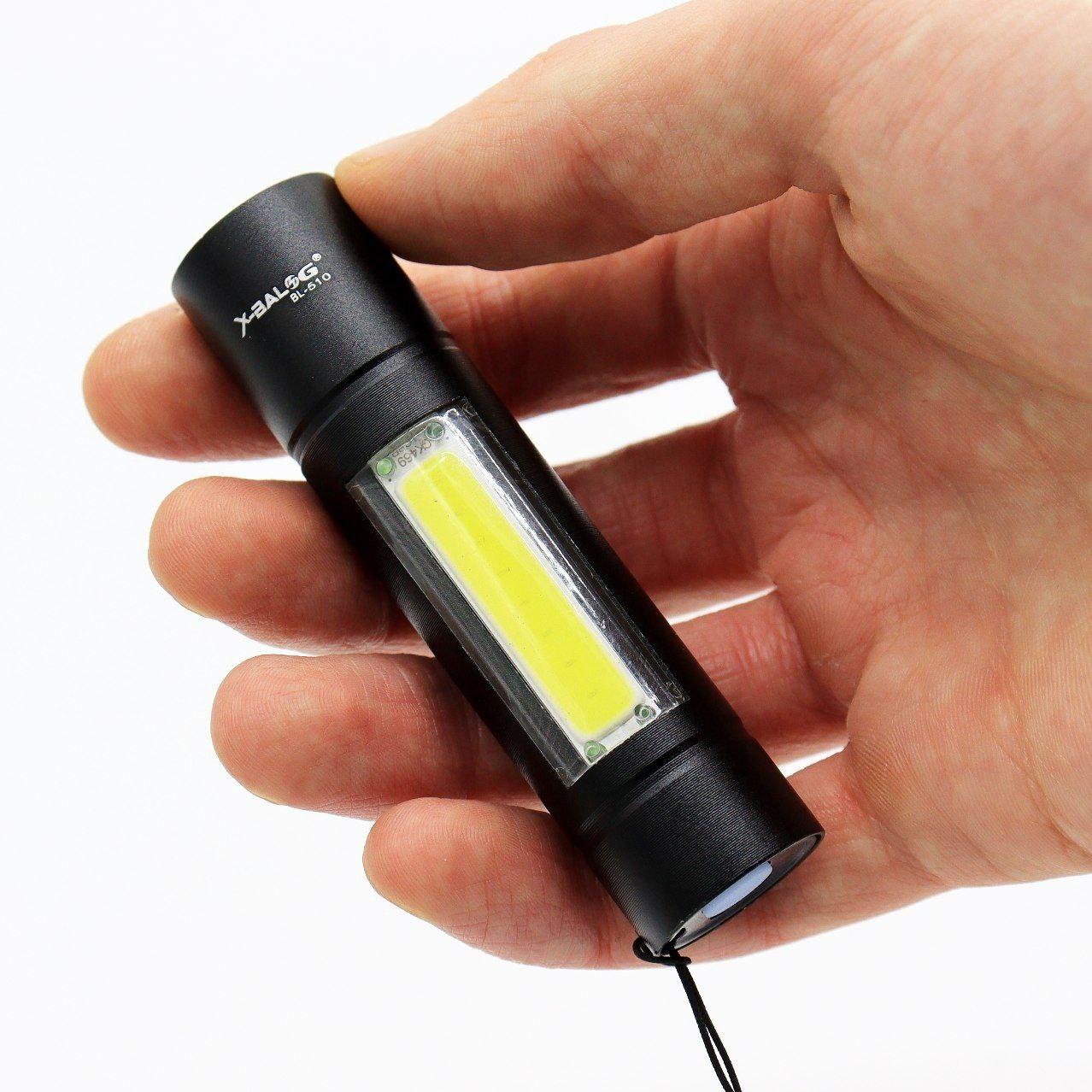 Ручний ліхтарик кишеньковий із USB зарядкою, BL-1501, Чорний / Акумуляторний тактичний ліхтар із кейсом