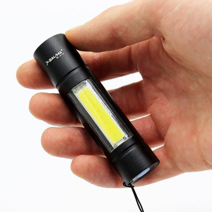 Ручний ліхтарик кишеньковий із USB зарядкою, BL-1501, Чорний / Акумуляторний тактичний ліхтар із кейсом
