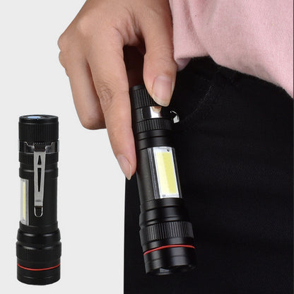 Ручний ліхтарик з акумулятором та USB зарядкою BL-520, Чорний / Світлодіодний ліхтар з боковим підсвічуванням