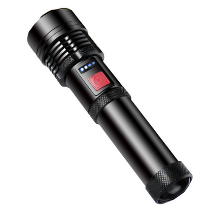 Акумуляторний ручний ліхтар із USB, 5 режимів, BL-X72-P90, Чорний / Ліхтар тактичний ручний