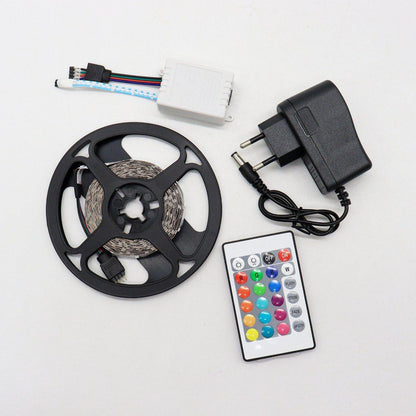 Комплект 3шт LED стрічка RGB, 5м, 12V, 3528, пульт та блок / Світлодіодна стрічка / Підсвічування в кімнату