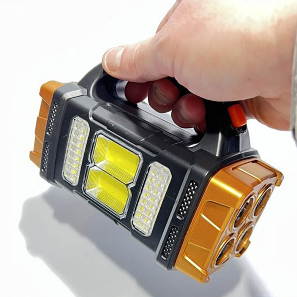 Ручний акумуляторний LED ліхтар із USB та функцією PowerBank Hurry Bolt HB-2678, Помаранчевий / Прожектор із сонячною панеллю