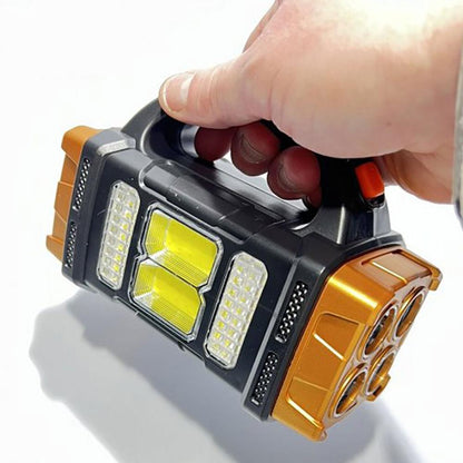 Ручний акумуляторний LED ліхтар із USB та функцією PowerBank Hurry Bolt HB-2678, Помаранчевий / Прожектор із сонячною панеллю