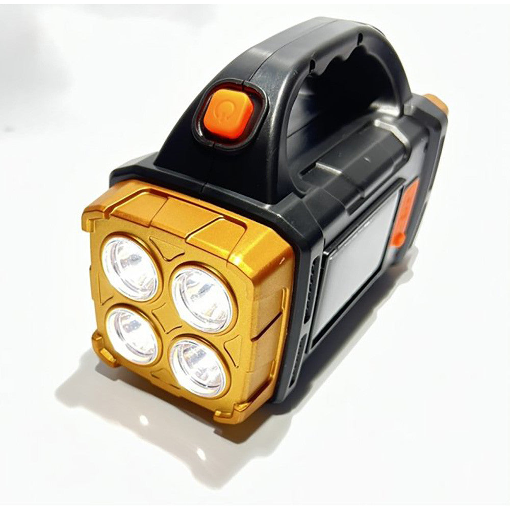 Ручний акумуляторний LED ліхтар із USB та функцією PowerBank Hurry Bolt HB-2678, Помаранчевий / Прожектор із сонячною панеллю
