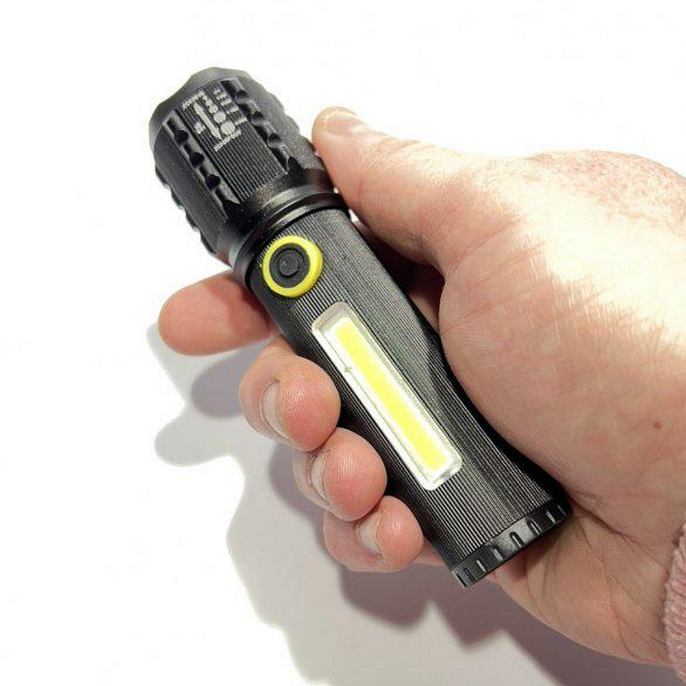 Тактичний ручний ліхтар BL-C61-P50, акумуляторний, з USB, ZOOM та бічним світлом + Кейс / Потужний ліхтарик