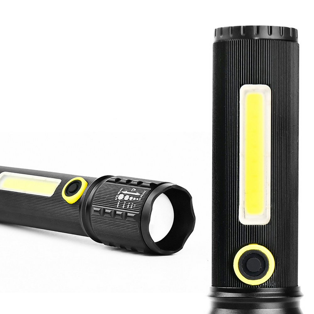 Тактичний ручний ліхтар BL-C61-P50, акумуляторний, з USB, ZOOM та бічним світлом + Кейс / Потужний ліхтарик