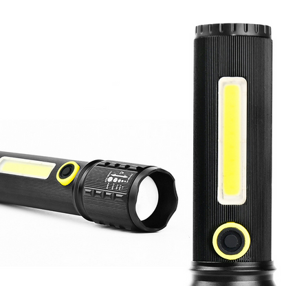 Тактичний ручний ліхтар BL-C61-P50, акумуляторний, з USB, ZOOM та бічним світлом + Кейс / Потужний ліхтарик