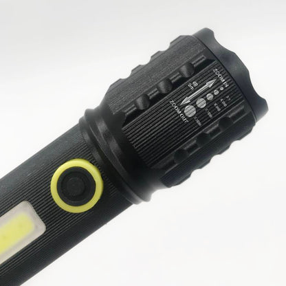 Тактичний ручний ліхтар BL-C61-P50, акумуляторний, з USB, ZOOM та бічним світлом + Кейс / Потужний ліхтарик