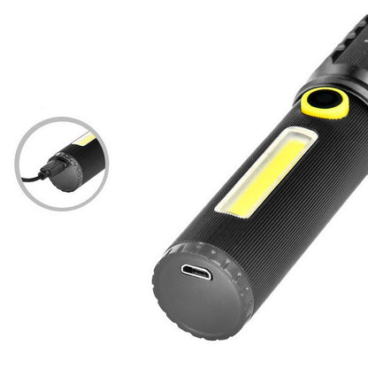 Тактичний ручний ліхтар BL-C61-P50, акумуляторний, з USB, ZOOM та бічним світлом + Кейс / Потужний ліхтарик