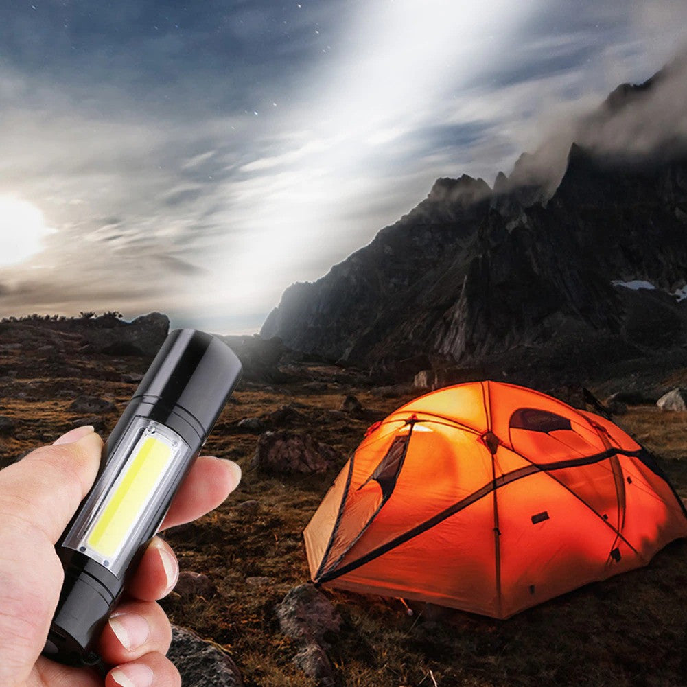 Ручний ліхтарик USB 2в1, ВL-519 XPE та COB, Чорний / Тактичний міні ліхтар з боковою лампою / Ліхтарик акумуляторний