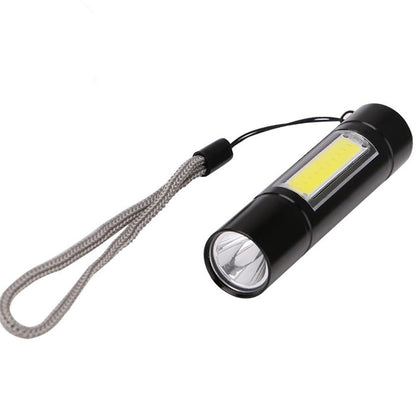 Ручний ліхтарик USB 2в1, ВL-519 XPE та COB, Чорний / Тактичний міні ліхтар з боковою лампою / Ліхтарик акумуляторний