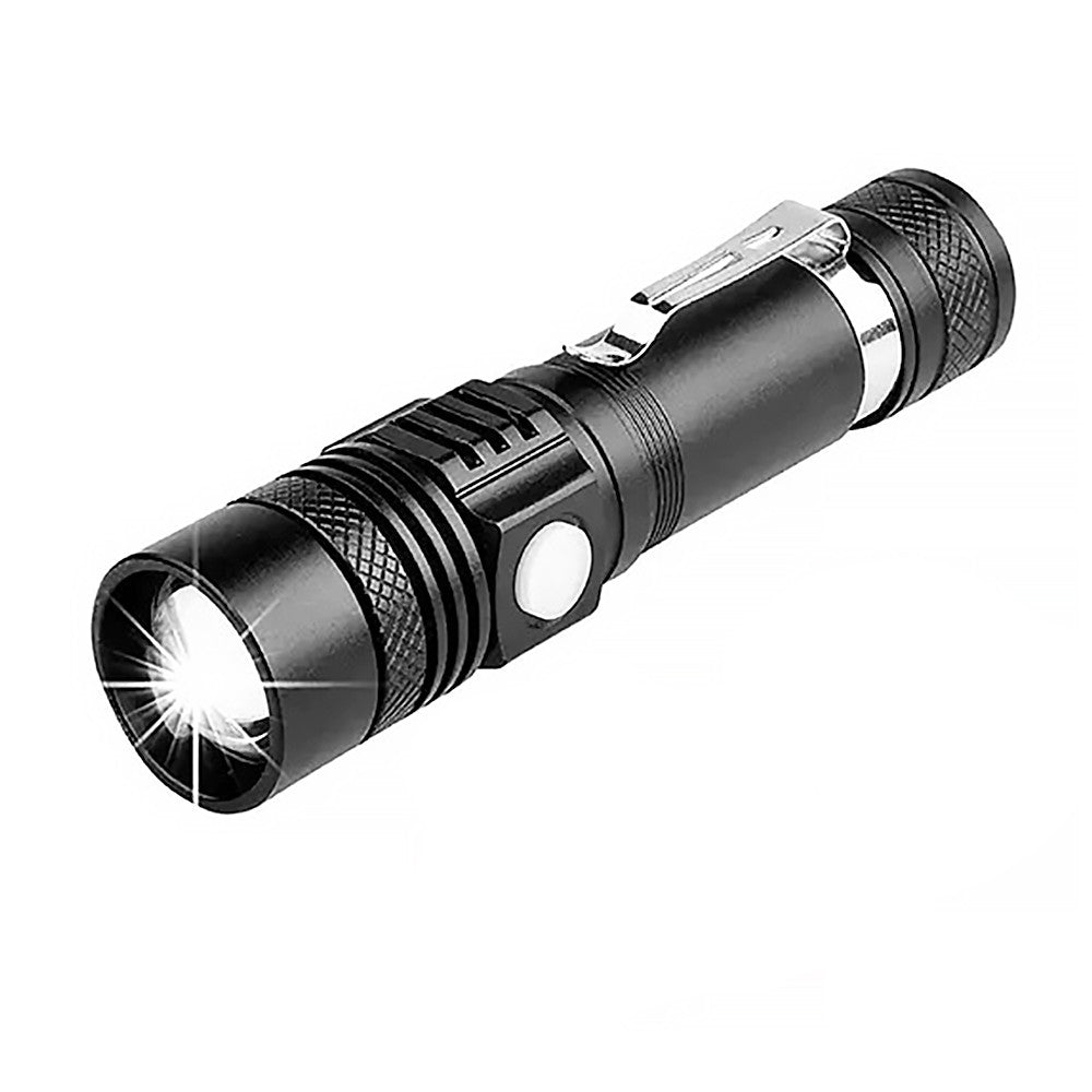 Ліхтарик ручний акумуляторний BL-518-T6, Чорний / Ліхтар з USB, з фокусуванням / Тактичний ліхтарик з кліпсою