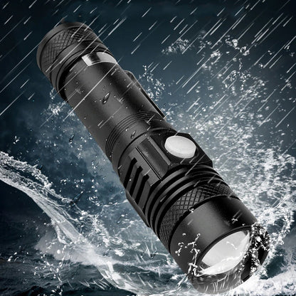 Ліхтарик ручний акумуляторний BL-518-T6, Чорний / Ліхтар з USB, з фокусуванням / Тактичний ліхтарик з кліпсою