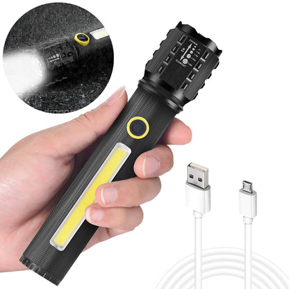 Ліхтар ручний з USB-Type-C, BL-C72-P50, Кейс, Чорний / Світлодіодний тактичний ліхтарик із зарядним пристроєм