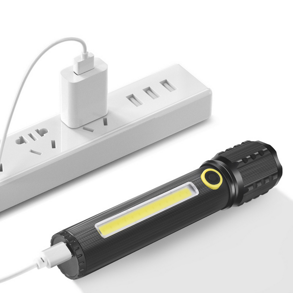 Ліхтар ручний з USB-Type-C, BL-C72-P50, Кейс, Чорний / Світлодіодний тактичний ліхтарик із зарядним пристроєм