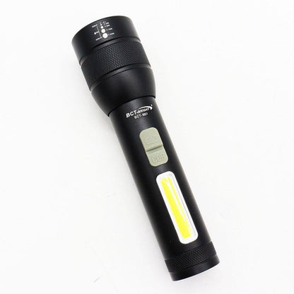 Ручний акумуляторний ліхтар 2-в-1 з USB та бічним світлом, COB P90 + чохол / Потужний тактичний ліхтарик
