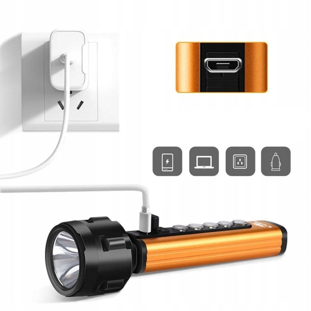 Потужний ручний ліхтарик з акумулятором, USB, CB-C67 5W+5COB / Світлодіодний LED ліхтар