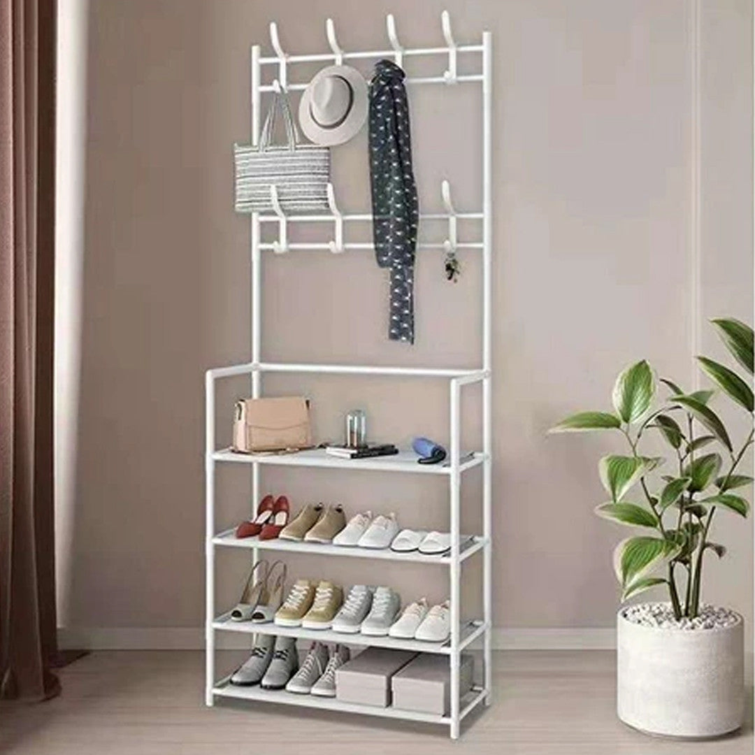 Збірна підлогова вішалка для одягу New simple floor clothes, 154х60х29,5см, Біла / Стійка-вішалка в передпокій