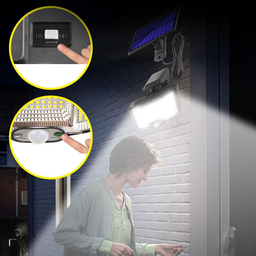 Вуличний світильник-ліхтар, 200 LED, із сонячною панеллю, Solar Sensor Light JB2168 / Ліхтар-прожектор