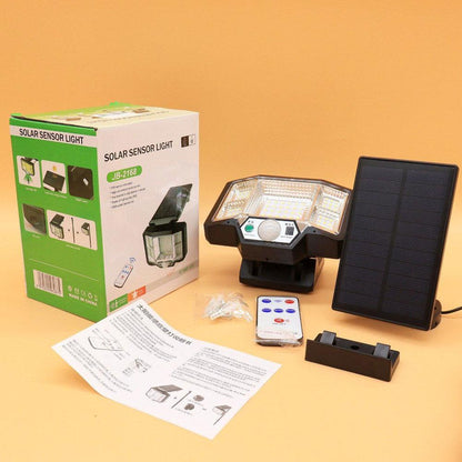 Вуличний світильник-ліхтар, 200 LED, із сонячною панеллю, Solar Sensor Light JB2168 / Ліхтар-прожектор