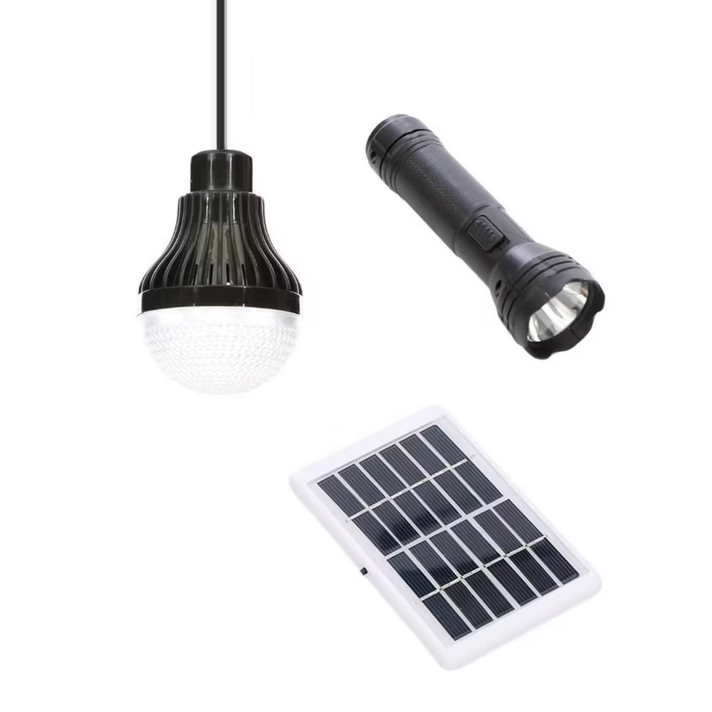 Портативний ручний ліхтар на 1000мАг 3в1, Solar Camping Kit CL-038, Чорний / Портативний ліхтар