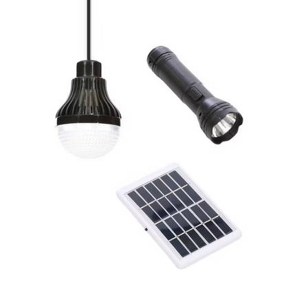 Портативний ручний ліхтар на 1000мАг 3в1, Solar Camping Kit CL-038, Чорний / Портативний ліхтар