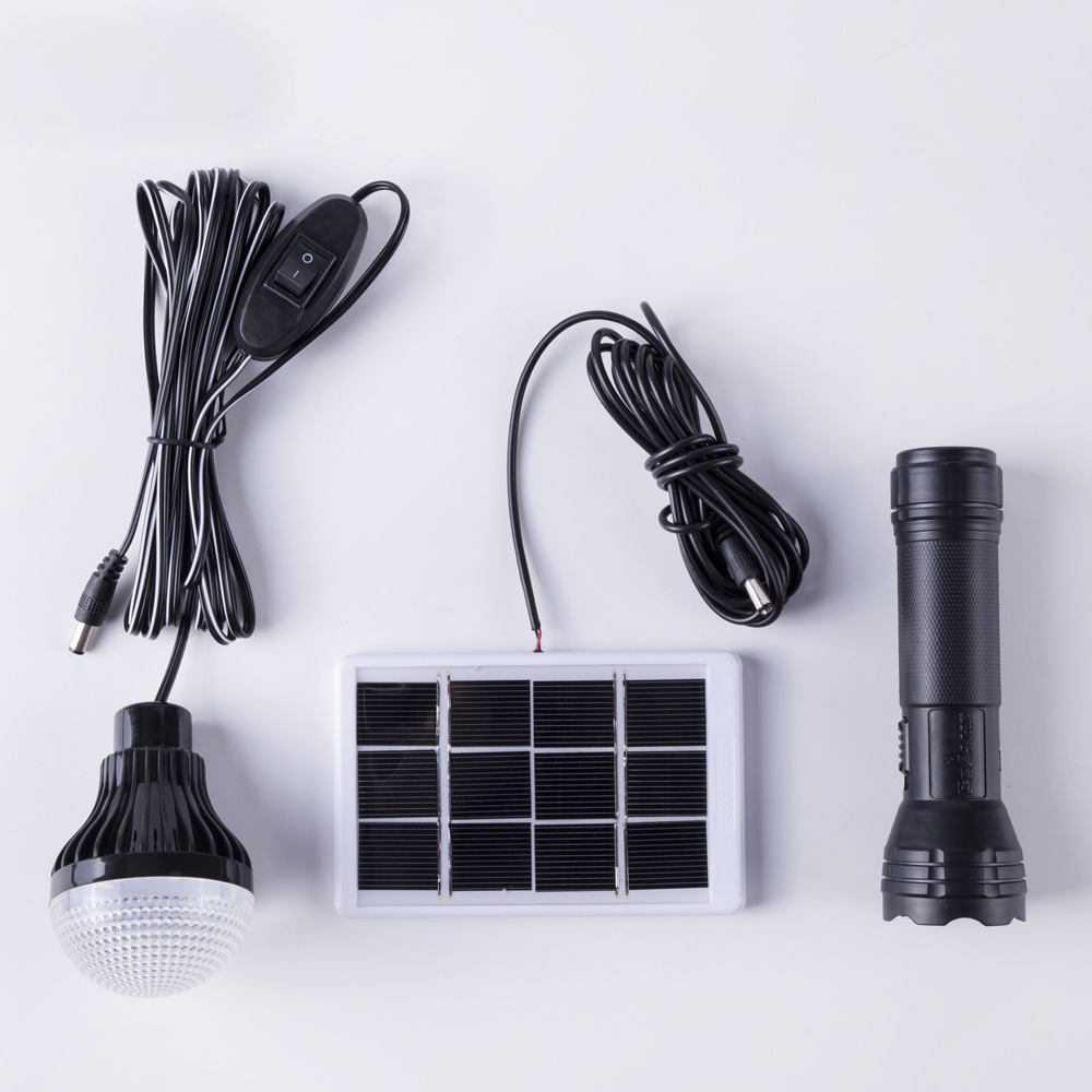 Портативний ручний ліхтар на 1000мАг 3в1, Solar Camping Kit CL-038, Чорний / Портативний ліхтар