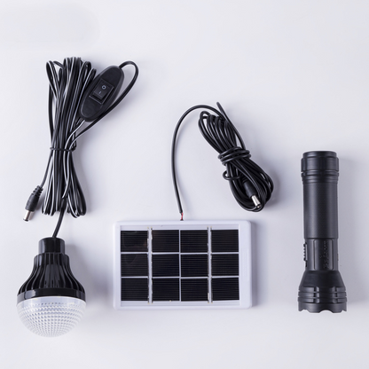 Портативний ручний ліхтар на 1000мАг 3в1, Solar Camping Kit CL-038, Чорний / Портативний ліхтар