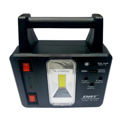 Ручний ліхтар акумуляторний 4500мАг, з Power Bank, AT-118, Чорний / Переносний прожектор / Ліхтар із сонячною панеллю