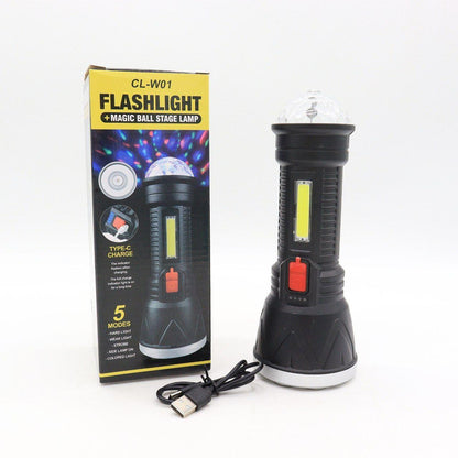 Ручний ліхтарик з функцією зарядки, USB, CL-W01 / Ліхтарик з диско-кулею / Ліхтарик з магнітною основою