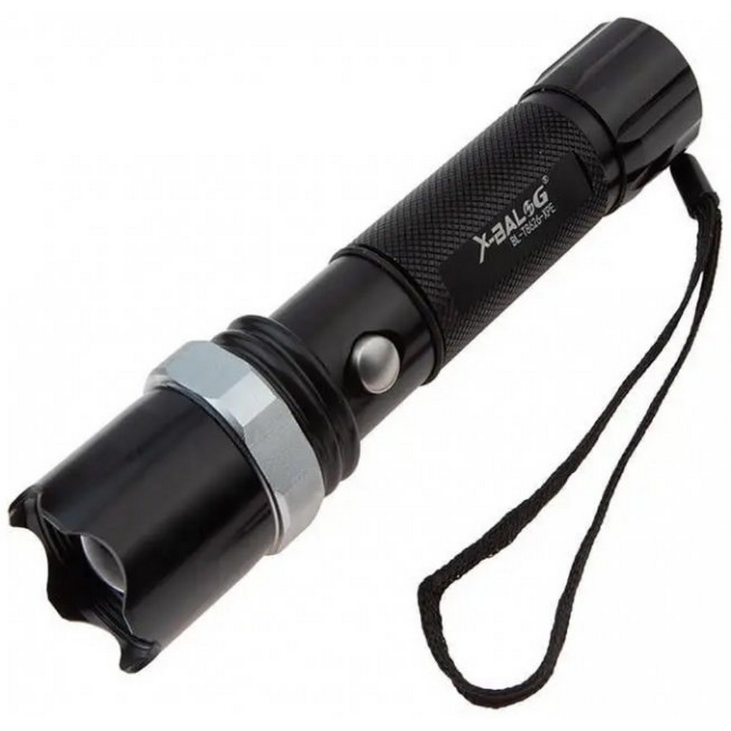 Тактичний ліхтар із Zoom, X-BALOG BL-T8626-XPE, Чорний / Акумуляторний ручний ліхтарик