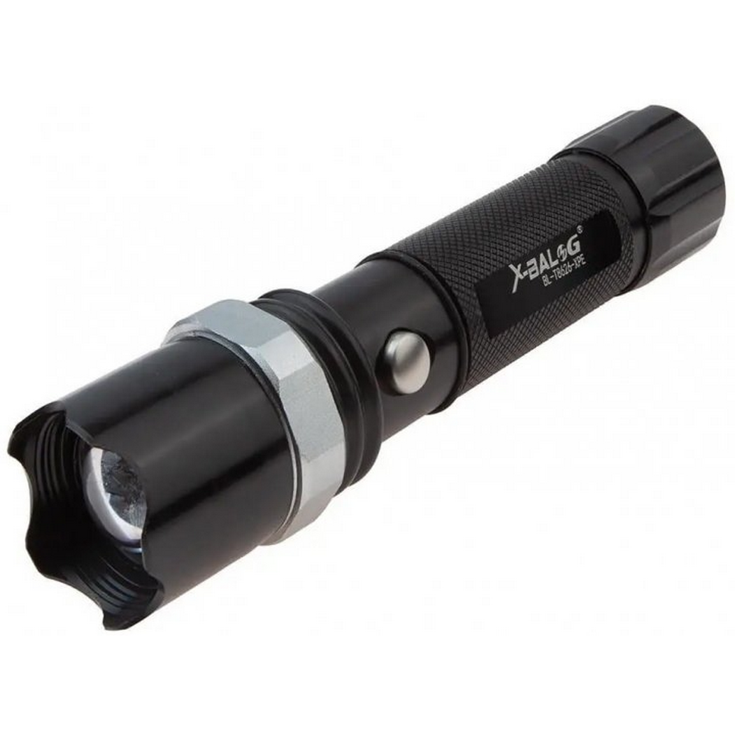 Тактичний ліхтар із Zoom, X-BALOG BL-T8626-XPE, Чорний / Акумуляторний ручний ліхтарик