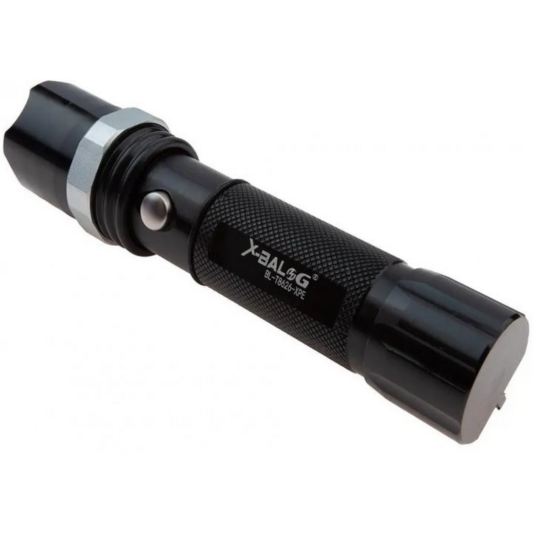 Тактичний ліхтар із Zoom, X-BALOG BL-T8626-XPE, Чорний / Акумуляторний ручний ліхтарик