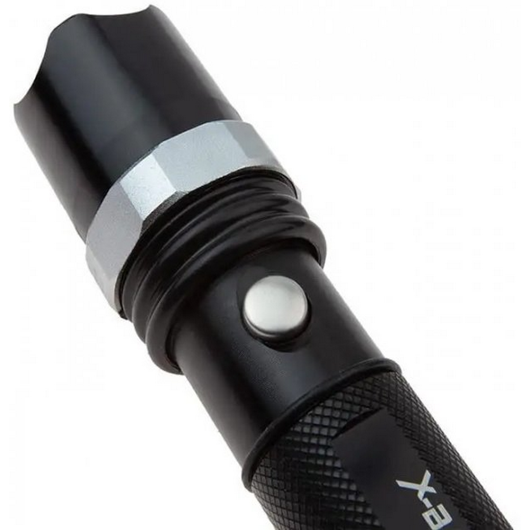 Тактичний ліхтар із Zoom, X-BALOG BL-T8626-XPE, Чорний / Акумуляторний ручний ліхтарик