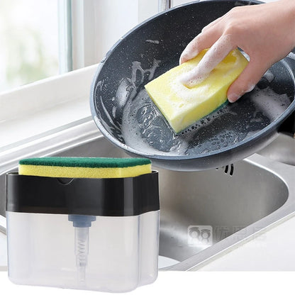 Диспенсер для миючого засобу Soap Pump Sponge Caddy, / Органайзер для мочалок / Дозатор мила