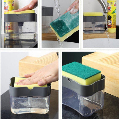 Диспенсер для миючого засобу Soap Pump Sponge Caddy, / Органайзер для мочалок / Дозатор мила