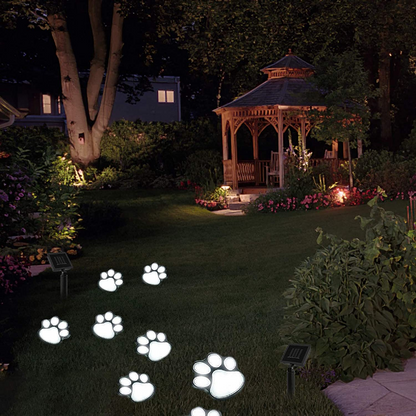 Садовий ліхтарик Лапки на сонячній батареї, 4 шт, Paw Prints Lights DL49, Чорний / Ліхтар для газону