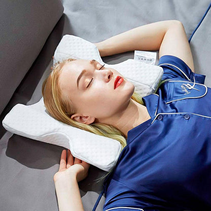 Ортопедична вигнута подушка з ефектом пам'яті (35*30*13 см) Nap pillow NJ-137, Білий / Подушка для шиї