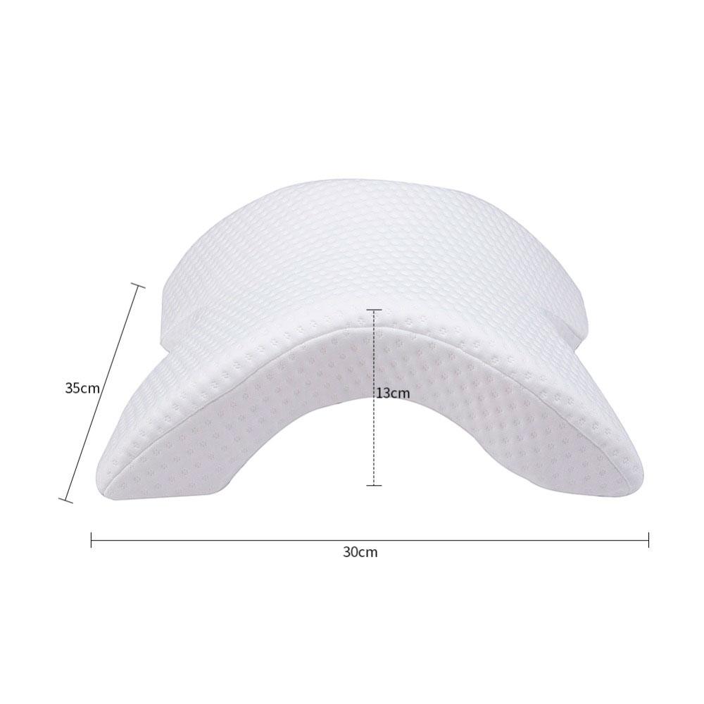 Ортопедична вигнута подушка з ефектом пам'яті (35*30*13 см) Nap pillow NJ-137, Білий / Подушка для шиї