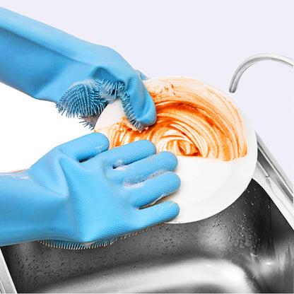 Рукавички для кухні Kitchen Gloves, Помаранчеві / Силіконові рукавички для миття посуду