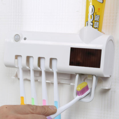 Тримач зубних щіток Brush Sterilizer, Білий / Диспенсер для зубної пасти / Уф стерилізатор