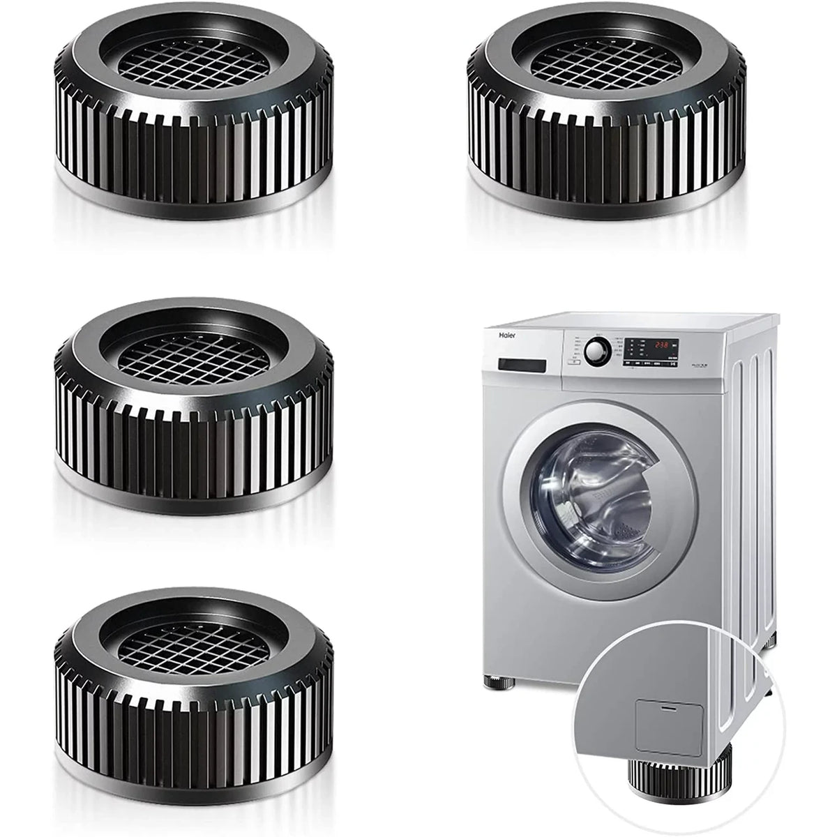 Антивібраційні підставки для пральної машини 4шт, Чорний / Універсальні підставки для побутової техніки