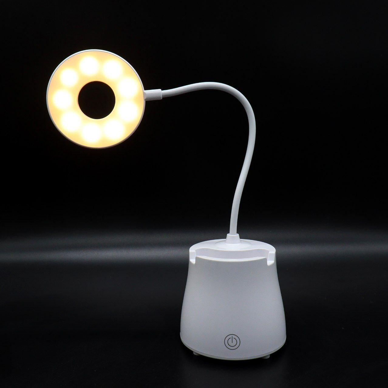Настільна лампа з USB, LED TABLE LAMP, Біла / Акумуляторна LED лампа-підставка
