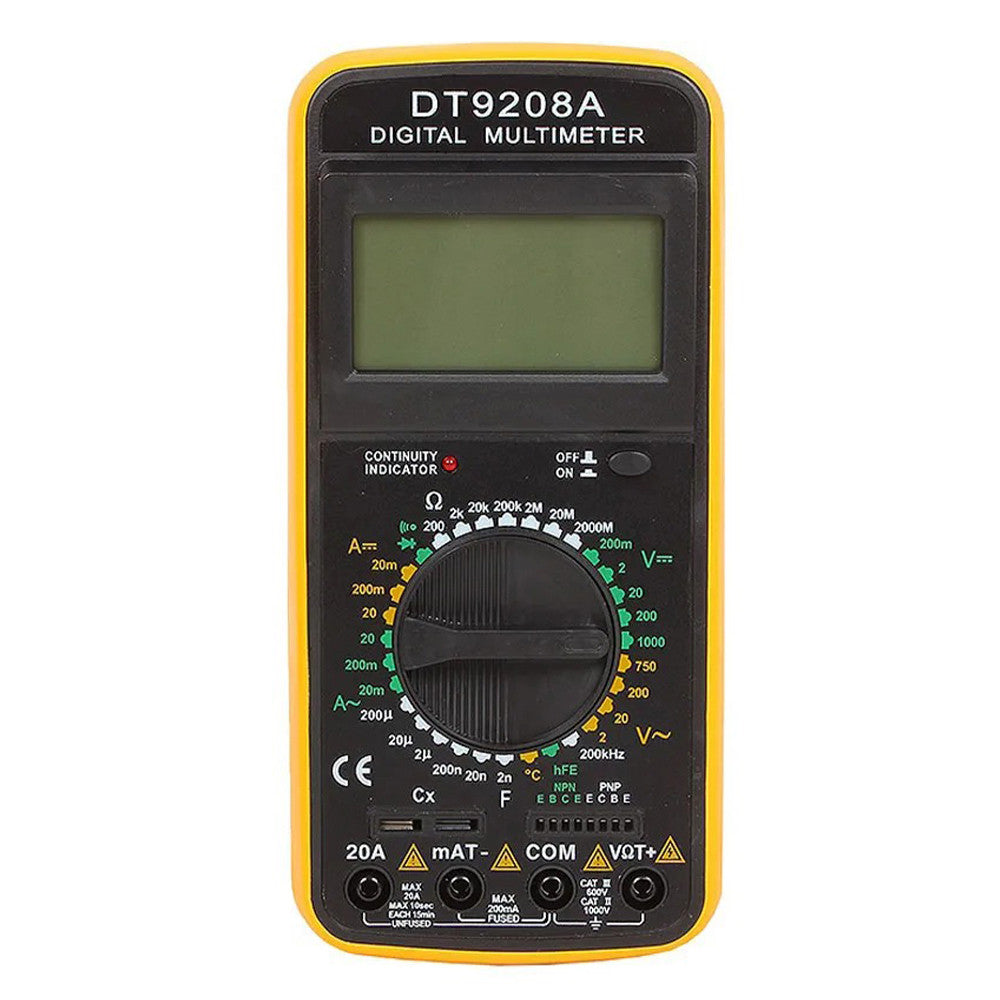 Цифровий мультиметр тестер DT-9208А, Чорний / Універсальний тестер напруги