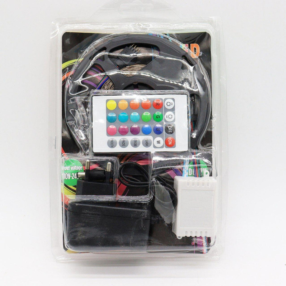 Набір 2 шт Світлодіодна LED стрічка 5м, 12V, RGB 3528, пульт та блок / Неонова стрічка / Підсвічування в кімнату