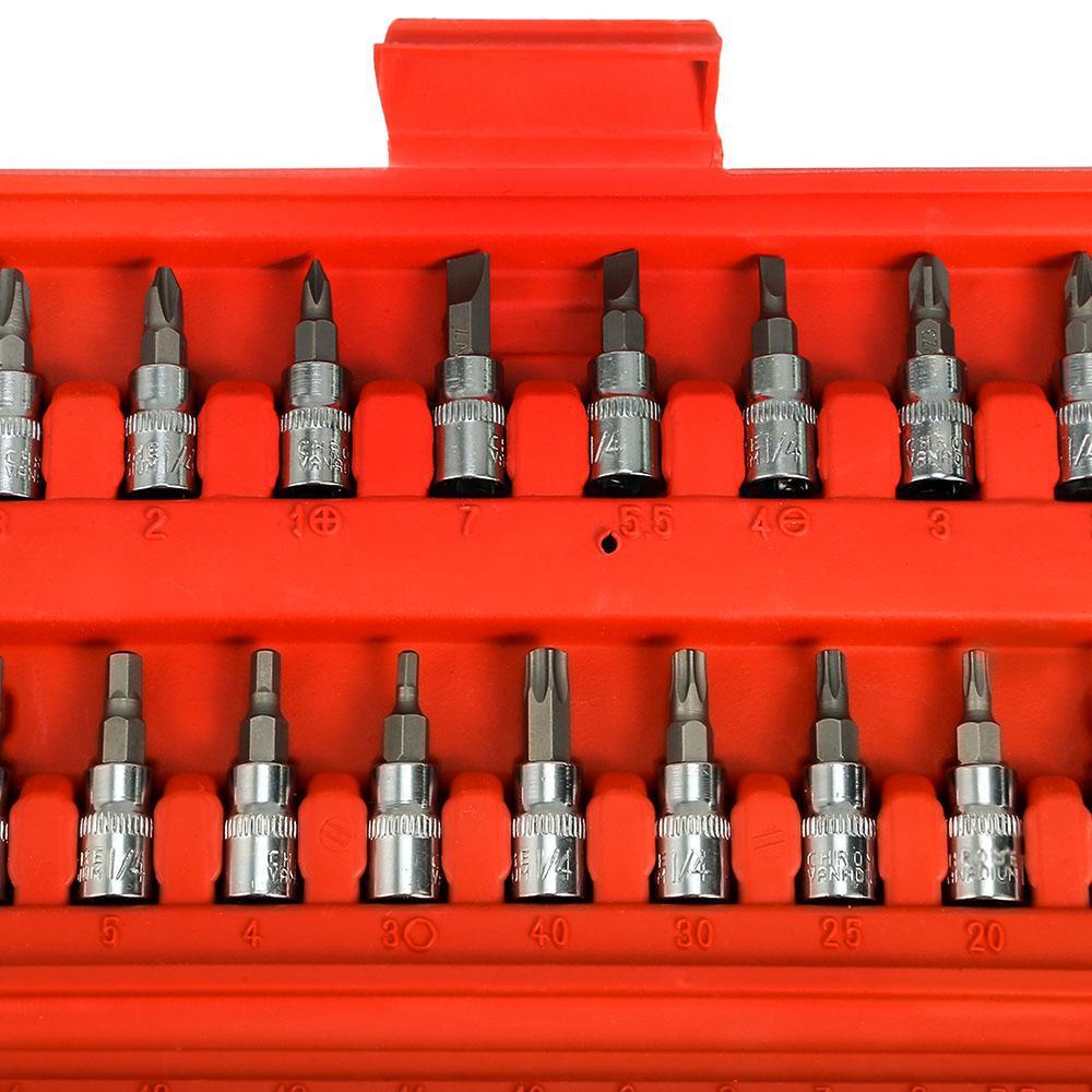 Набір інструментів 46 предметів в кейсі PIECE TOOL SET, Червоний / Автомобільний набір головок з тріскачкою